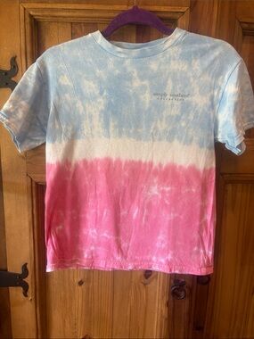 Simply Southern Blue, White & Pink Tie-Dye Short Sleeve Tee